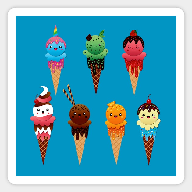 Kawaii Ice Cream Sticker by xyabut2